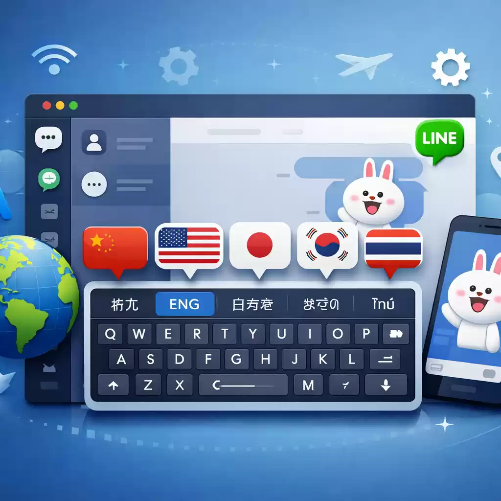 支持多国语言切换，全球用户畅享LINE，可以切换各国语言的输入法-LINE下载